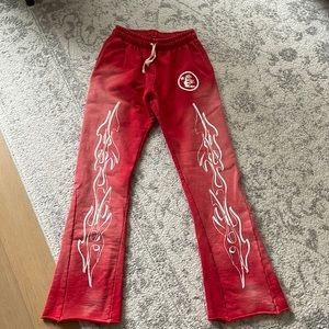 HELLSTAR Studios Flared Vintage Red Sweatpants. Size Small